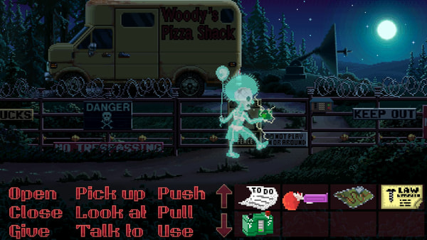  a dead body pixelating under the bridge Download Game  Thimbleweed Park + DLC